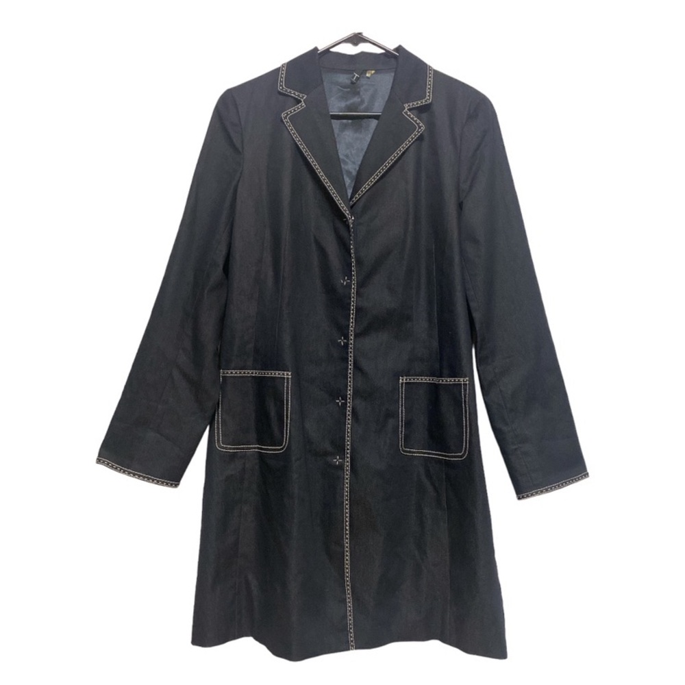 T Tahari Women’s Size M Blazer Button Down Trench Coat Jacket